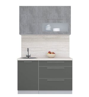 ГОТОВАЯ КУХНЯ ПЛАСТИК 1,3В (ОКСИД ТЕМНЫЙ/ ШТОРМ)