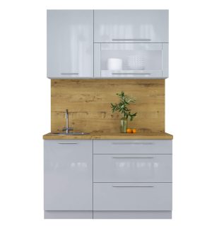 ГОТОВАЯ КУХНЯ ПЛАСТИК 1,3В (ТУМАННЫЙ ГЛЯНЕЦ/ ТУМАННЫЙ ГЛЯНЕЦ)