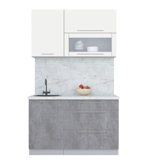 ГОТОВАЯ КУХНЯ ПЛАСТИК 1,3В (ЗЕФИРНЫЙ/ ОКСИД ТЕМНЫЙ)