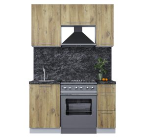 ГОТОВАЯ КУХНЯ ПЛАСТИК 1,4А (ДУБ ЭПОКСИД/ДУБ ЭПОКСИД)