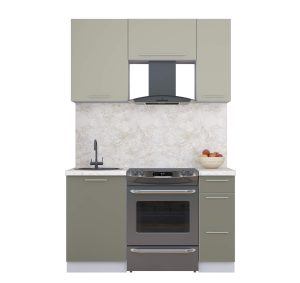 ГОТОВАЯ КУХНЯ ПЛАСТИК 1,4А (ЛАТТЕ/КВАРЦЕВЫЙ)