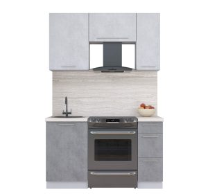 ГОТОВАЯ КУХНЯ ПЛАСТИК 1,4А (ОКСИД СВЕТЛЫЙ/ОКСИД ТЕМНЫЙ)