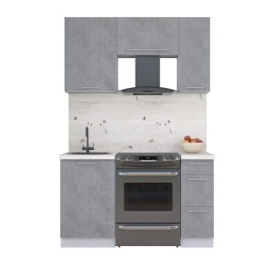 ГОТОВАЯ КУХНЯ ПЛАСТИК 1,4А (ОКСИД ТЕМНЫЙ/ ОКСИД ТЕМНЫЙ)