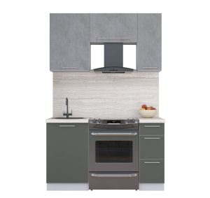 ГОТОВАЯ КУХНЯ ПЛАСТИК 1,4А (ОКСИД ТЕМНЫЙ/ ШТОРМ)