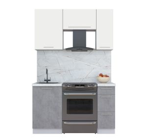 ГОТОВАЯ КУХНЯ ПЛАСТИК 1,4А (ЗЕФИРНЫЙ/ ОКСИД ТЕМНЫЙ).