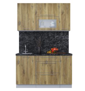 ГОТОВАЯ КУХНЯ ПЛАСТИК 1,4В (ДУБ ЭПОКСИД/ ДУБ ЭПОКСИД)