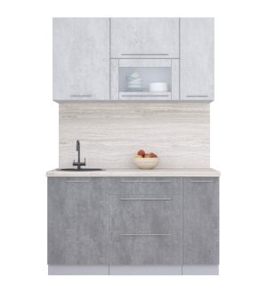 ГОТОВАЯ КУХНЯ ПЛАСТИК 1,4В (ОКСИД СВЕТЛЫЙ/ ОКСИД ТЕМНЫЙ)