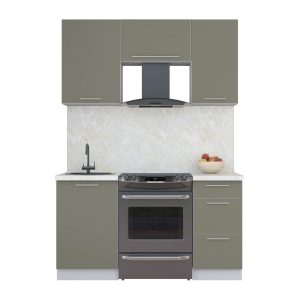 ГОТОВАЯ КУХНЯ ПЛАСТИК 1,5А (КВАРЦЕВЫЙ/ КВАРЦЕВЫЙ)