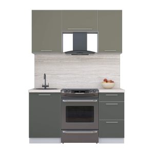 ГОТОВАЯ КУХНЯ ПЛАСТИК 1,5А (КВАРЦЕВЫЙ/ ШТОРМ)