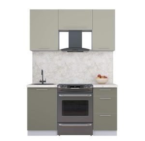 ГОТОВАЯ КУХНЯ ПЛАСТИК 1,5А (ЛАТТЕ/ КВАРЦЕВЫЙ)