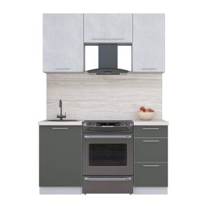 ГОТОВАЯ КУХНЯ ПЛАСТИК 1,5А (ОКСИД СВЕТЛЫЙ/ ШТОРМ)