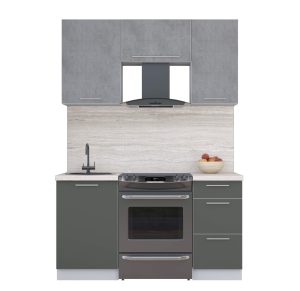 ГОТОВАЯ КУХНЯ ПЛАСТИК 1,5А (ОКСИД ТЕМНЫЙ/ ШТОРМ)