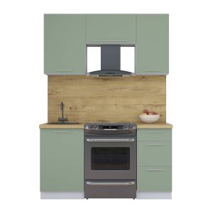 ГОТОВАЯ КУХНЯ ПЛАСТИК 1,5А (ПОЛЫНЬ/ ПОЛЫНЬ)