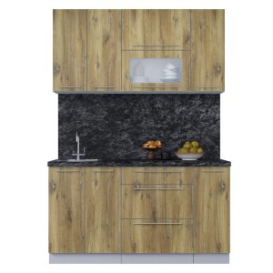 ГОТОВАЯ КУХНЯ ПЛАСТИК 1,5В (ДУБ ЭПОКСИД/ ДУБ ЭПОКСИД)