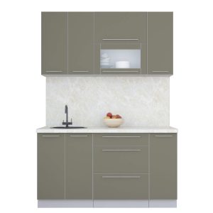 ГОТОВАЯ КУХНЯ ПЛАСТИК 1,5В (КВАРЦЕВЫЙ/ КВАРЦЕВЫЙ)