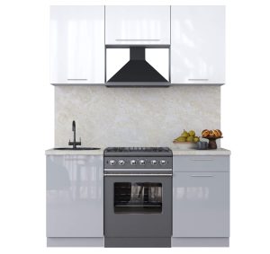 ГОТОВАЯ КУХНЯ ПЛАСТИК 1,6А (БЕЛЫЙ ГЛЯНЕЦ/ ТУМАННЫЙ ГЛЯНЕЦ)