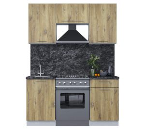 ГОТОВАЯ КУХНЯ ПЛАСТИК 1,6А (ДУБ ЭПОКСИД/ ДУБ ЭПОКСИД)