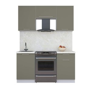 ГОТОВАЯ КУХНЯ ПЛАСТИК 1,6А (КВАРЦЕВЫЙ/ КВАРЦЕВЫЙ)