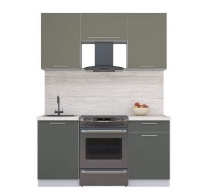 ГОТОВАЯ КУХНЯ ПЛАСТИК 1,6А (КВАРЦЕВЫЙ/ ШТОРМ)