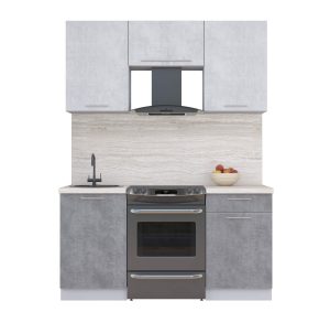 ГОТОВАЯ КУХНЯ ПЛАСТИК 1,6А (ОКСИД СВЕТЛЫЙ/ ОКСИД ТЕМНЫЙ)