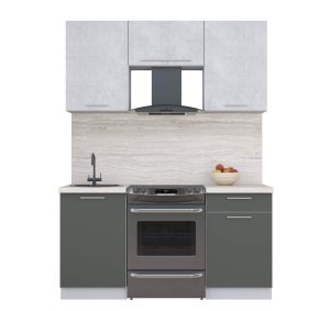 ГОТОВАЯ КУХНЯ ПЛАСТИК 1,6А (ОКСИД СВЕТЛЫЙ/ ШТОРМ)