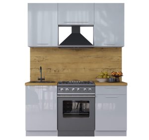 ГОТОВАЯ КУХНЯ ПЛАСТИК 1,6А (ТУМАННЫЙ ГЛЯНЕЦ/ ТУМАННЫЙ ГЛЯНЕЦ)