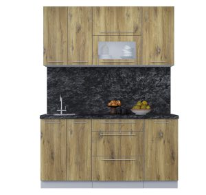 ГОТОВАЯ КУХНЯ ПЛАСТИК 1,6В (ДУБ ЭПОКСИД/ ДУБ ЭПОКСИД)