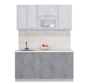 ГОТОВАЯ КУХНЯ ПЛАСТИК 1,6В (ОКСИД СВЕТЛЫЙ/ ОКСИД ТЕМНЫЙ)