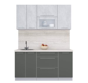 ГОТОВАЯ КУХНЯ ПЛАСТИК 1,6В (ОКСИД СВЕТЛЫЙ/ ШТОРМ)