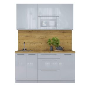 ГОТОВАЯ КУХНЯ ПЛАСТИК 1,6В (ТУМАННЫЙ ГЛЯНЕЦ/ ТУМАННЫЙ ГЛЯНЕЦ)