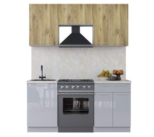 ГОТОВАЯ КУХНЯ ПЛАСТИК 1,7А (ДУБ ЭПОКСИД/ ТУМАННЫЙ ГЛЯНЕЦ)