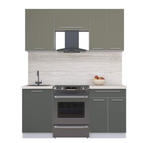 ГОТОВАЯ КУХНЯ ПЛАСТИК 1,7А (КВАРЦЕВЫЙ/ ШТОРМ)