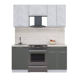 ГОТОВАЯ КУХНЯ ПЛАСТИК 1,7А (ОКСИД СВЕТЛЫЙ/ ШТОРМ)