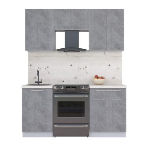 ГОТОВАЯ КУХНЯ ПЛАСТИК 1,7А (ОКСИД ТЕМНЫЙ/ ОКСИД ТЕМНЫЙ)