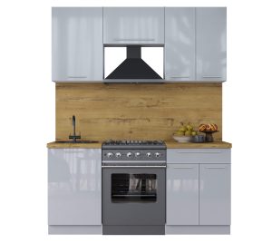 ГОТОВАЯ КУХНЯ ПЛАСТИК 1,7А (ТУМАННЫЙ ГЛЯНЕЦ/ ТУМАННЫЙ ГЛЯНЕЦ)