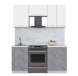 ГОТОВАЯ КУХНЯ ПЛАСТИК 1,7А (ЗЕФИРНЫЙ/ ОКСИД ТЕМНЫЙ)