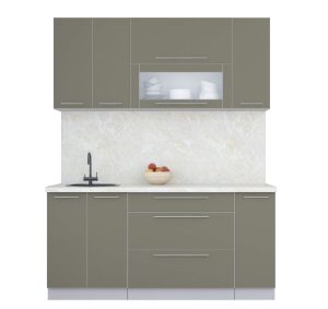 ГОТОВАЯ КУХНЯ ПЛАСТИК 1,7В (КВАРЦЕВЫЙ/ КВАРЦЕВЫЙ)