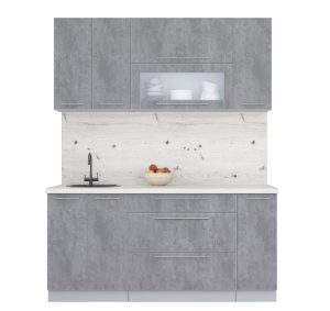 ГОТОВАЯ КУХНЯ ПЛАСТИК 1,7В (ОКСИД ТЕМНЫЙ/ ОКСИД ТЕМНЫЙ)