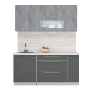 ГОТОВАЯ КУХНЯ ПЛАСТИК 1,7В (ОКСИД ТЕМНЫЙ/ ШТОРМ)