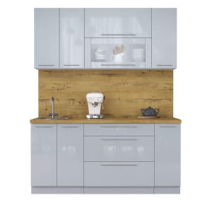 ГОТОВАЯ КУХНЯ ПЛАСТИК 1,7В (ТУМАННЫЙ ГЛЯНЕЦ/ ТУМАННЫЙ ГЛЯНЕЦ)