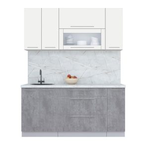 ГОТОВАЯ КУХНЯ ПЛАСТИК 1,7В (ЗЕФИРНЫЙ/ ОКСИД ТЕМНЫЙ)