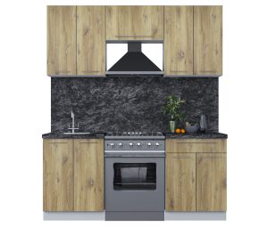 ГОТОВАЯ КУХНЯ ПЛАСТИК 1,8А (ДУБ ЭПОКСИД/ ДУБ ЭПОКСИД)