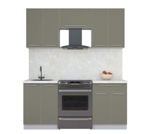 ГОТОВАЯ КУХНЯ ПЛАСТИК 1,8А (КВАРЦЕВЫЙ/ КВАРЦЕВЫЙ)