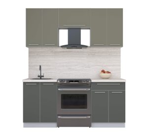 ГОТОВАЯ КУХНЯ ПЛАСТИК 1,8А (КВАРЦЕВЫЙ/ ШТОРМ)