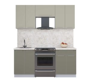 ГОТОВАЯ КУХНЯ ПЛАСТИК 1,8А (ЛАТТЕ/ КВАРЦЕВЫЙ)