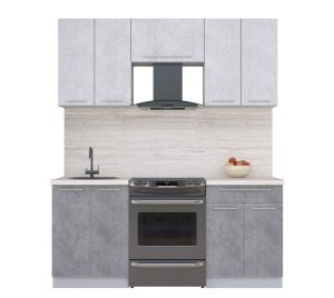 ГОТОВАЯ КУХНЯ ПЛАСТИК 1,8А (ОКСИД СВЕТЛЫЙ/ ОКСИД ТЕМНЫЙ)