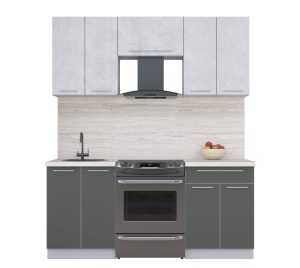 ГОТОВАЯ КУХНЯ ПЛАСТИК 1,8А (ОКСИД СВЕТЛЫЙ/ ШТОРМ)