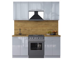 ГОТОВАЯ КУХНЯ ПЛАСТИК 1,8А (ТУМАННЫЙ ГЛЯНЕЦ/ ТУМАННЫЙ ГЛЯНЕЦ)