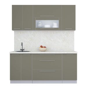 ГОТОВАЯ КУХНЯ ПЛАСТИК 1,8В (КВАРЦЕВЫЙ/ КВАРЦЕВЫЙ)