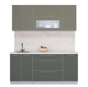 ГОТОВАЯ КУХНЯ ПЛАСТИК 1,8В (КВАРЦЕВЫЙ/ ШТОРМ)